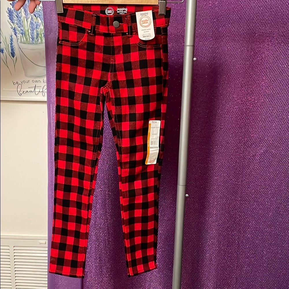 Red and Black Buffalo Check Jegging